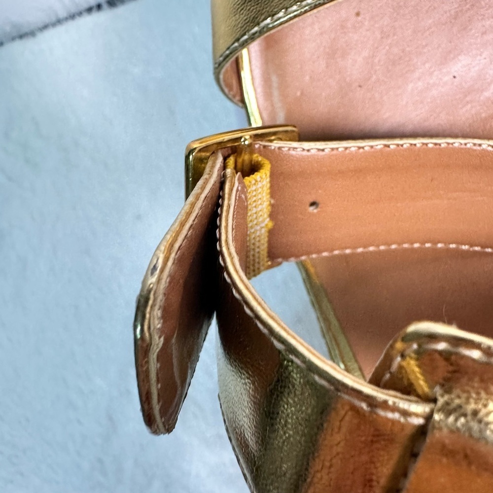 Lilly Pulitzer Gold Espadrille Wedges with Ankle Strap 🌴🍹 - Picture 10 of 12